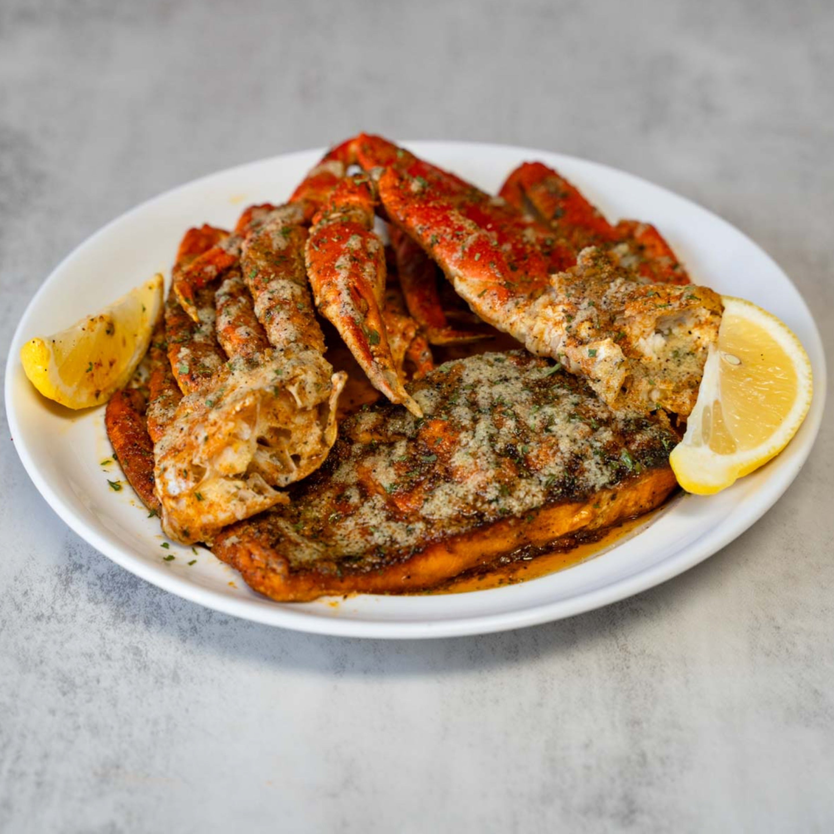 Seafood from TK’s Surf and Turf Kitchen, our Denver restaurant partner