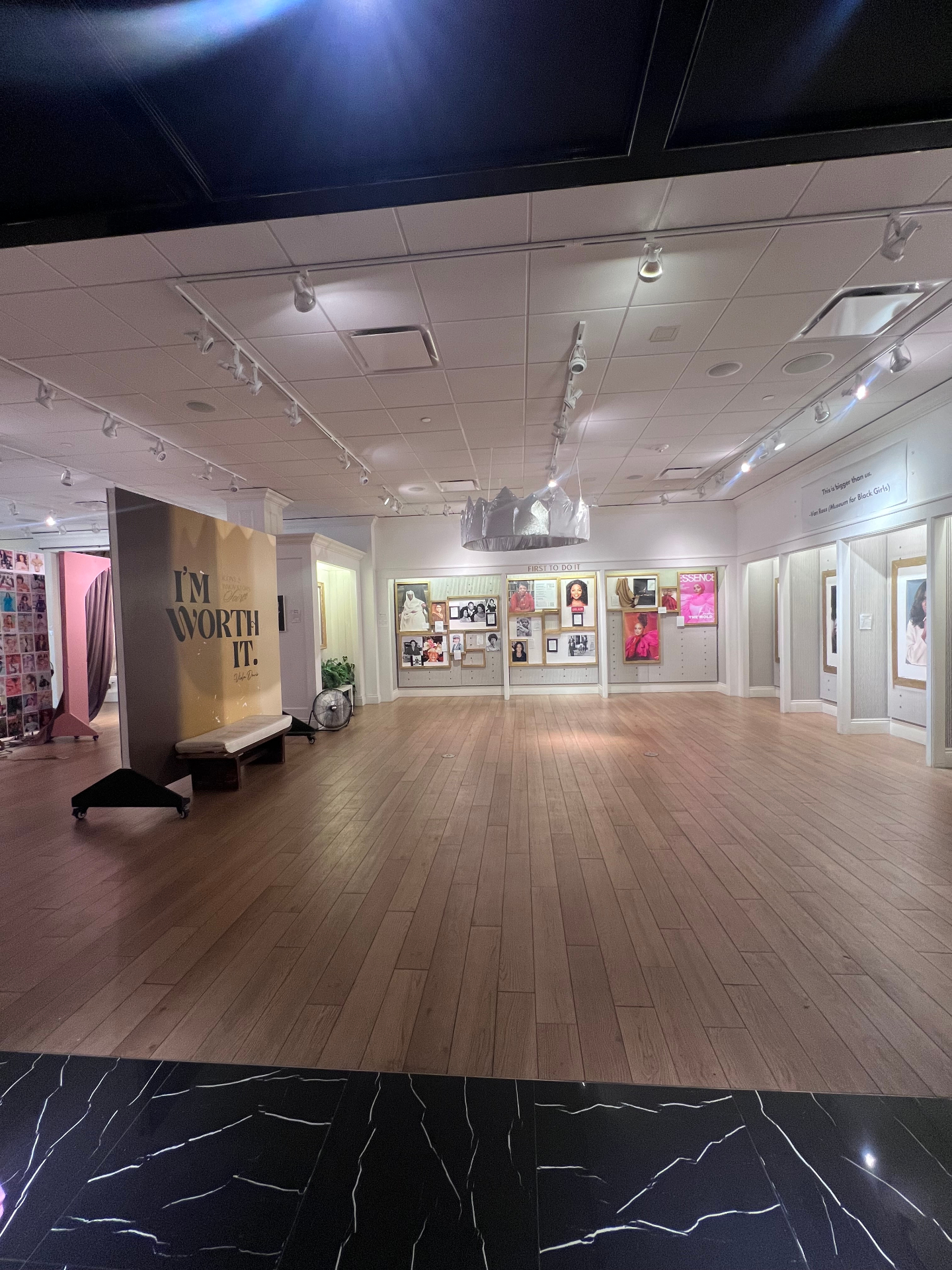 ‘I'm Worth It’ wall installation in the First To Do It gallery