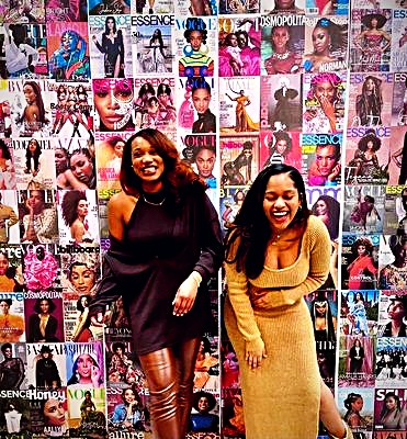 Wall of magazine covers celebrating Black women at Museum for Black Girls